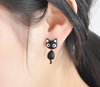 Cute Kitten Cat Black White Ear Jewelry Earrings