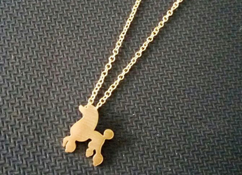 Cute Tiny Poodle Dog Pendant Necklace