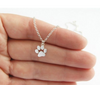 Silver Necklace Women Dogs Paws Print Necklace