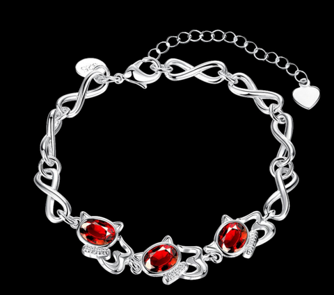 Creative Charm Geometric Red Resin Lovely Cat Bracelets