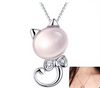 New Fashion Pink Cute Cat Pendant Necklace