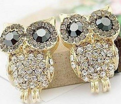 Nice Fashion Jewelry Diamond Stud Owl Earring