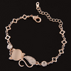 Cute Opal Stone Cat Charm Bracelet