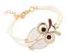 Owl Decoration Faux Leather Charm Bracelet