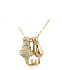 Couple lovers Cats Pendant 18K GP Necklace