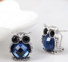 Diamond Rhinestone Crystal Owl Stud Earrings