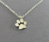 Silver Necklace Women Dogs Paws Print Necklace