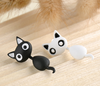 Cute Kitten Cat Black White Ear Jewelry Earrings