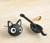 Cute Kitten Cat Black White Ear Jewelry Earrings