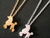 Cute Tiny Poodle Dog Pendant Necklace