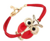 Owl Decoration Faux Leather Charm Bracelet