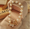 Lovely Crystals Dog Simulated Pearls Beards Chain Bracelet