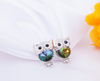 Crystal Owl Stud Earrings Cute Fashion Ruby Jewelry