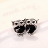 Crystal Owl Stud Earrings Cute Fashion Ruby Jewelry